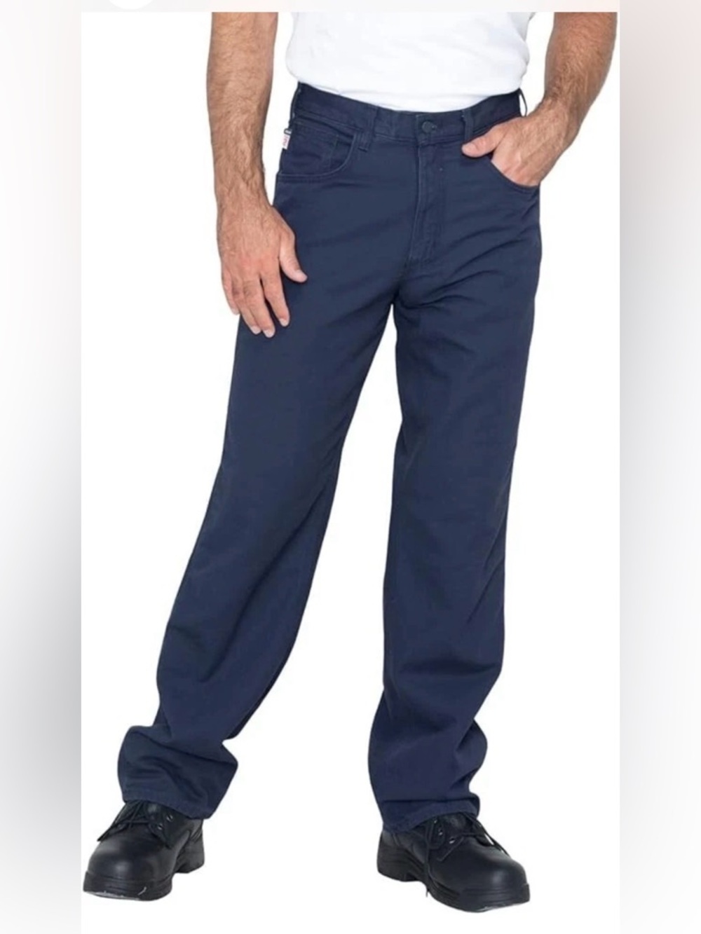 Carhartt FR Pants Mens 34x34 Origina Fit Midweight Canvas Jeans Navy FRB159